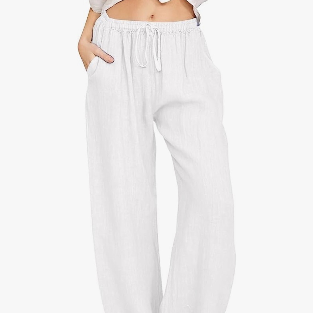 NWT white linen pants